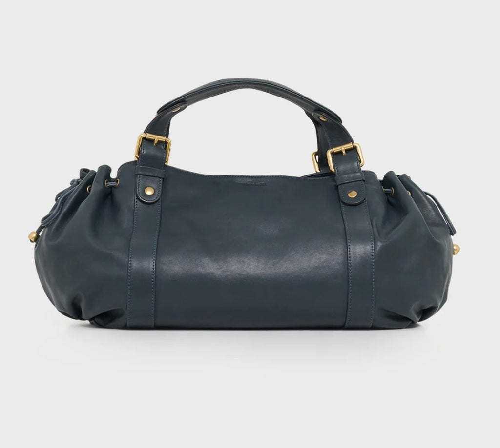 Sac 24 H en cuir Marine
