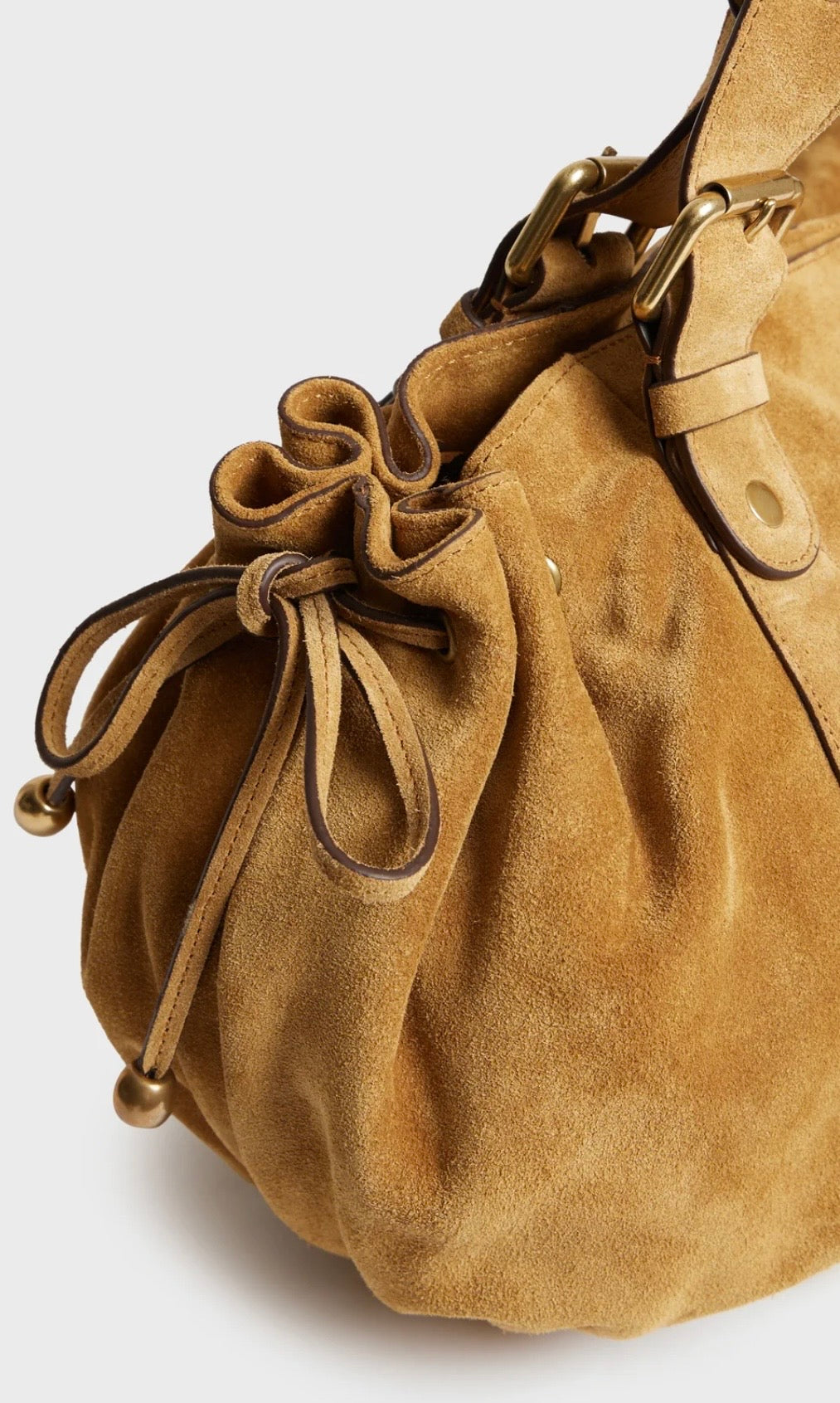 Sac 24 H en cuir velours Blé