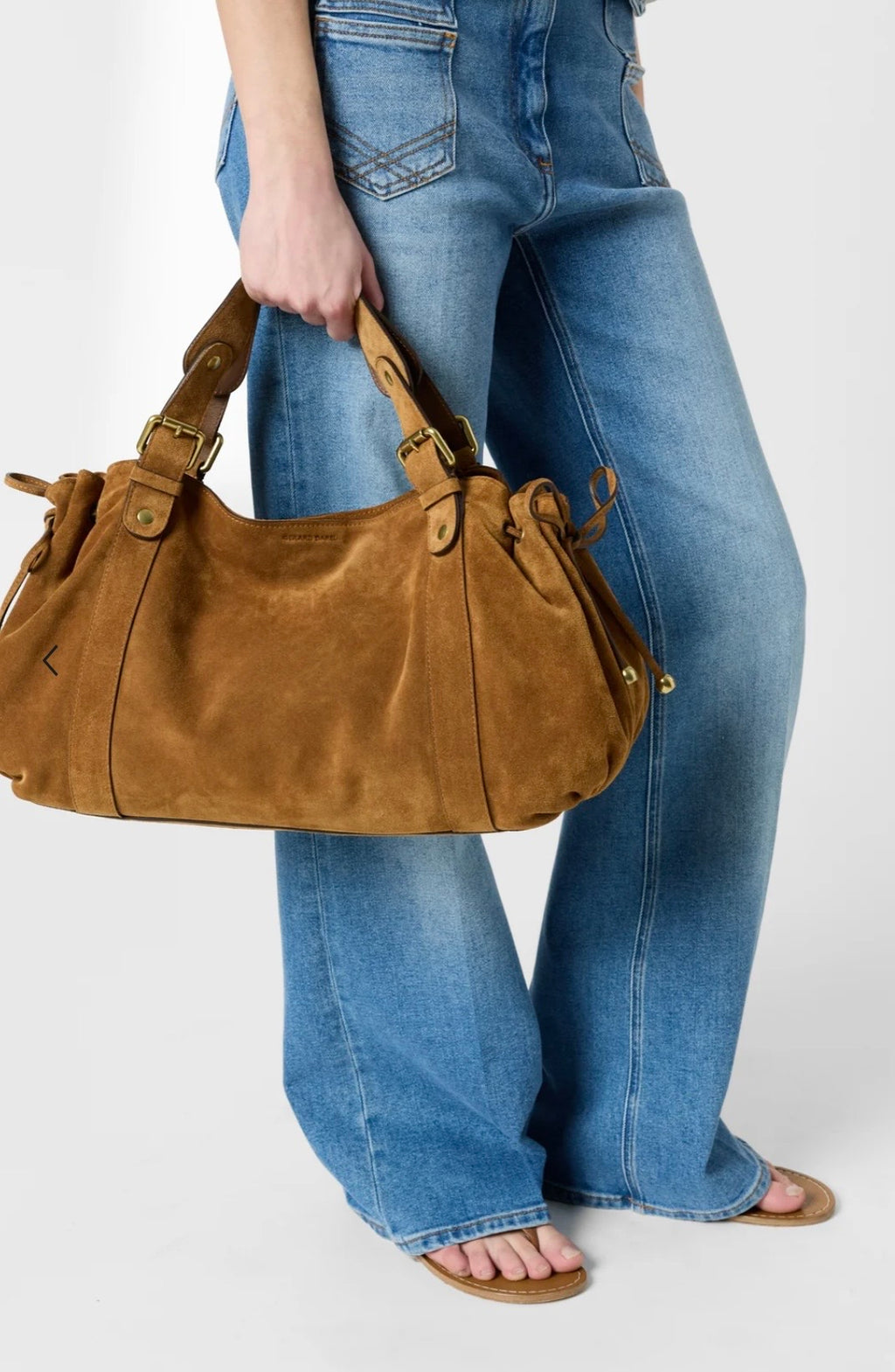 Sac 24 H en cuir velours Blé