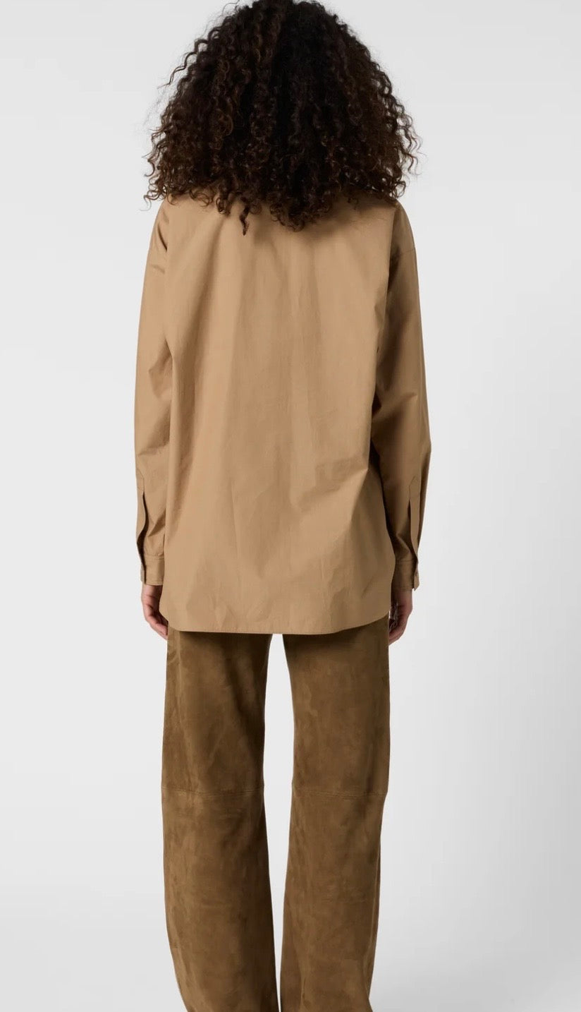 Chemise à blason Gérard Darel CHRINA en popeline Caramel