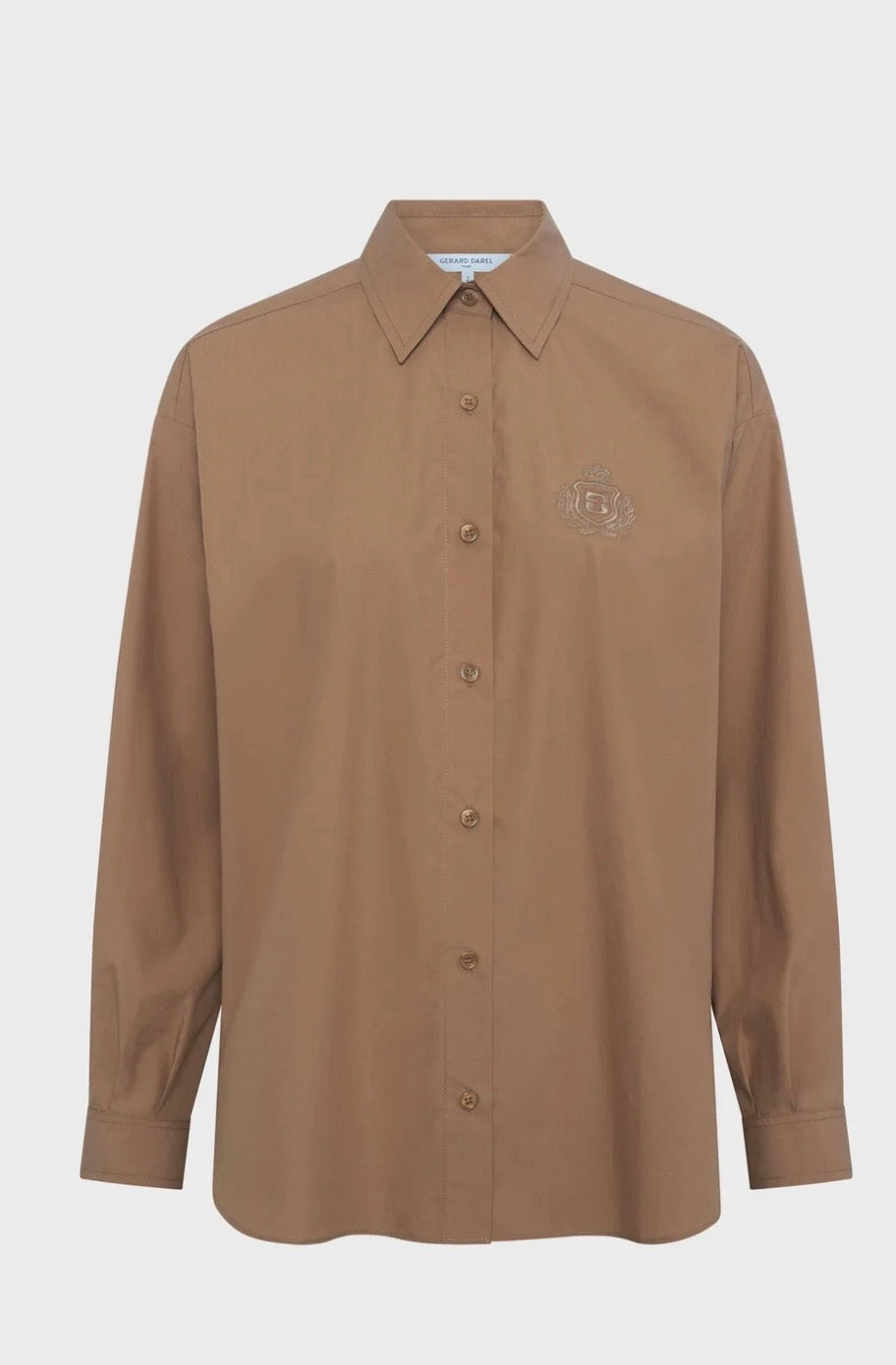 Chemise à blason Gérard Darel CHRINA en popeline Caramel
