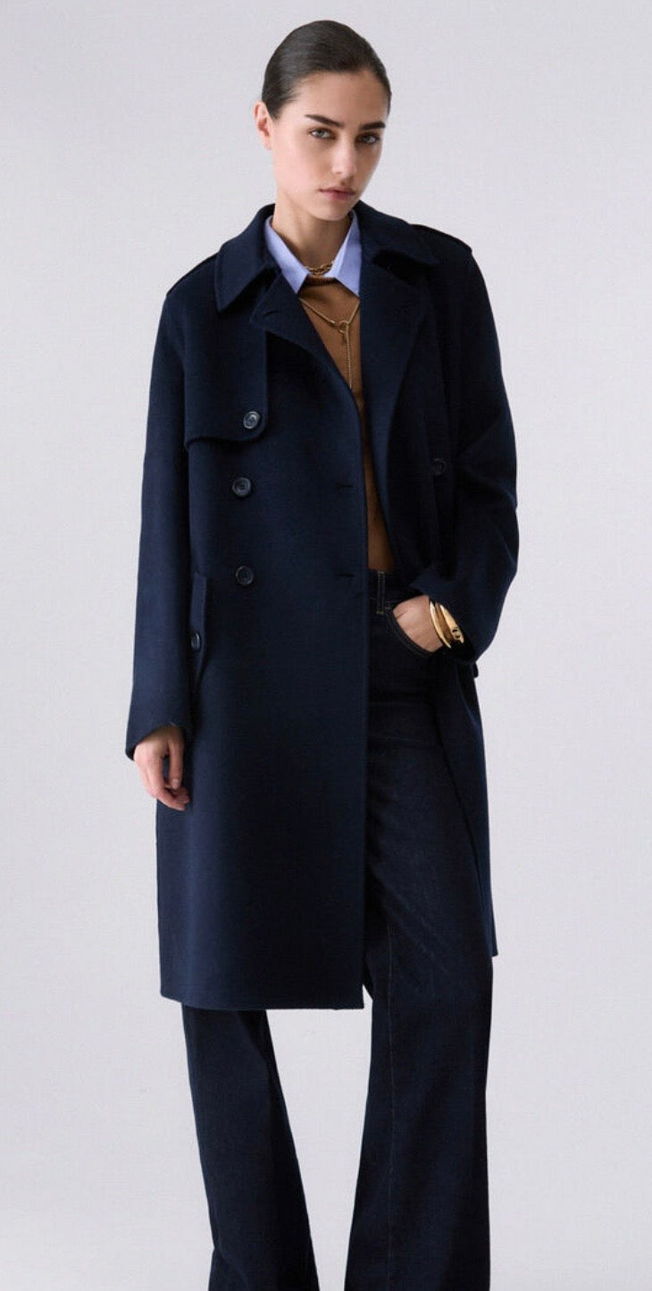 Manteau LIU.JO long en laine Noir Nuit