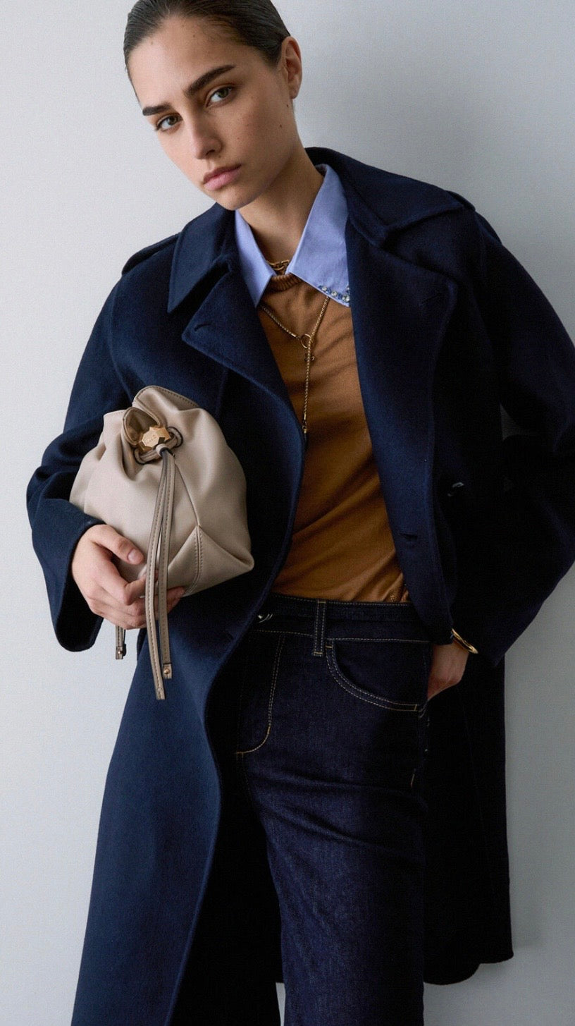 Manteau LIU.JO long en laine Noir Nuit
