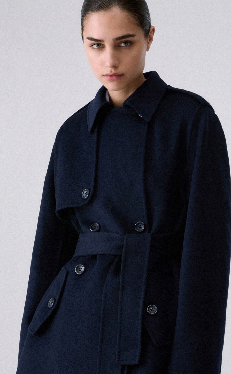 Manteau LIU.JO long en laine Noir Nuit