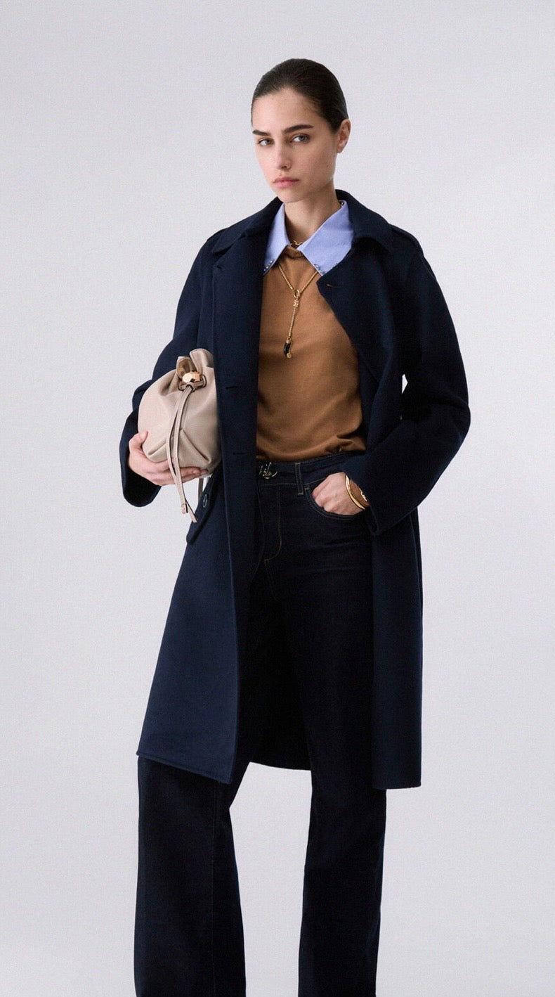 Manteau LIU.JO long en laine Noir Nuit