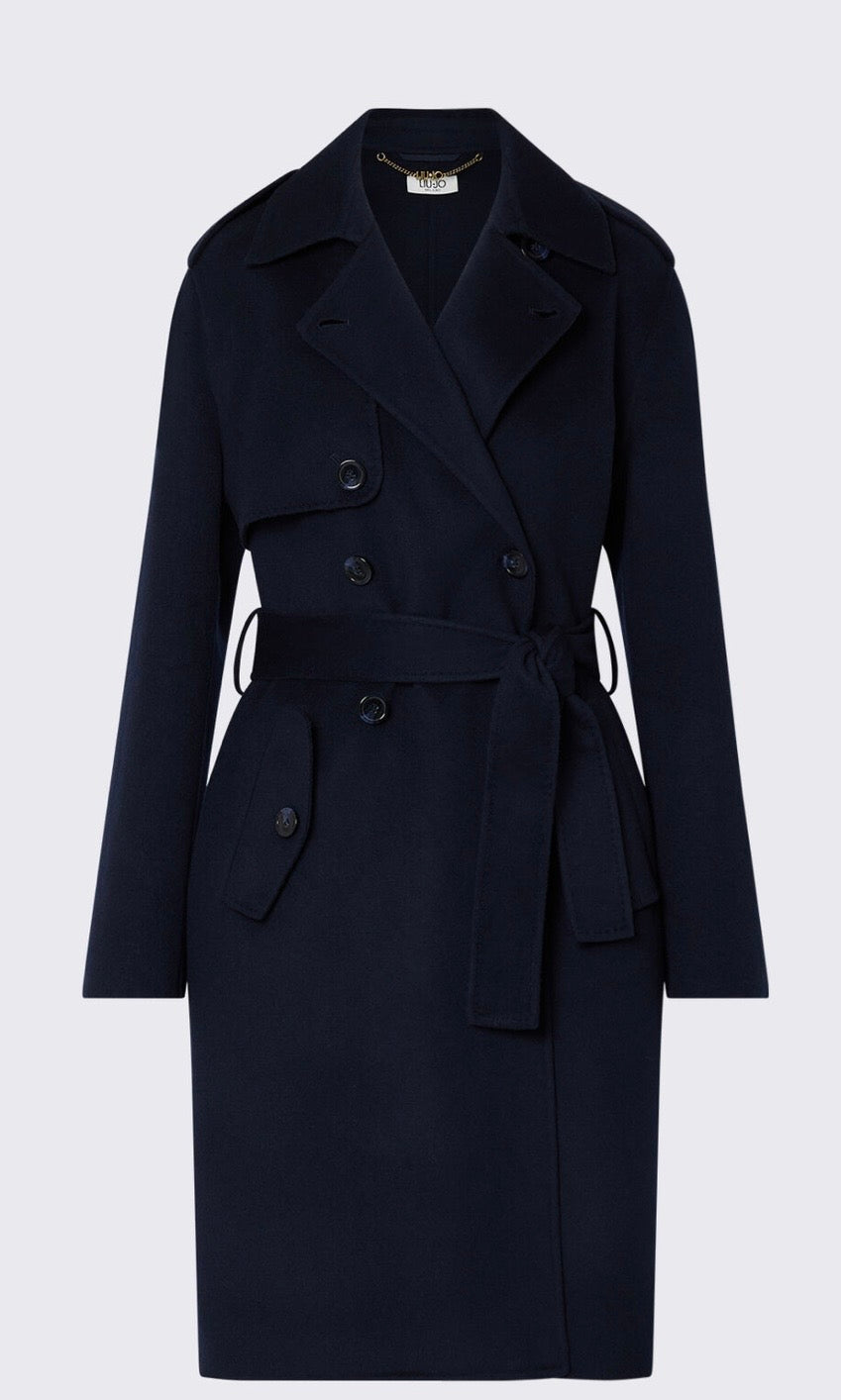 Manteau LIU.JO long en laine Noir Nuit
