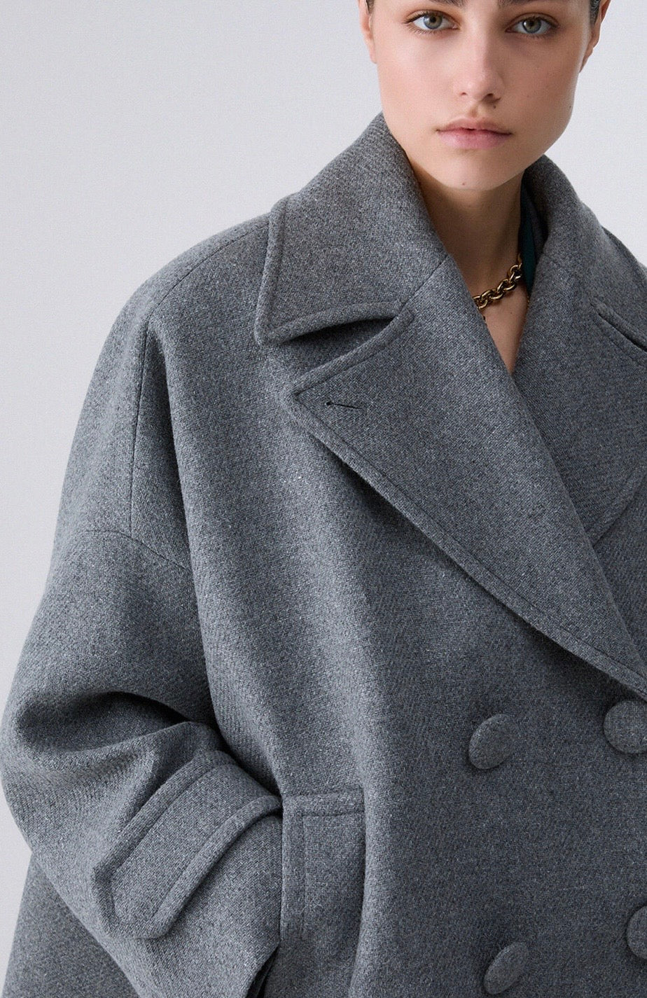 Manteau LIU.JO en Laine Oversize Gris
