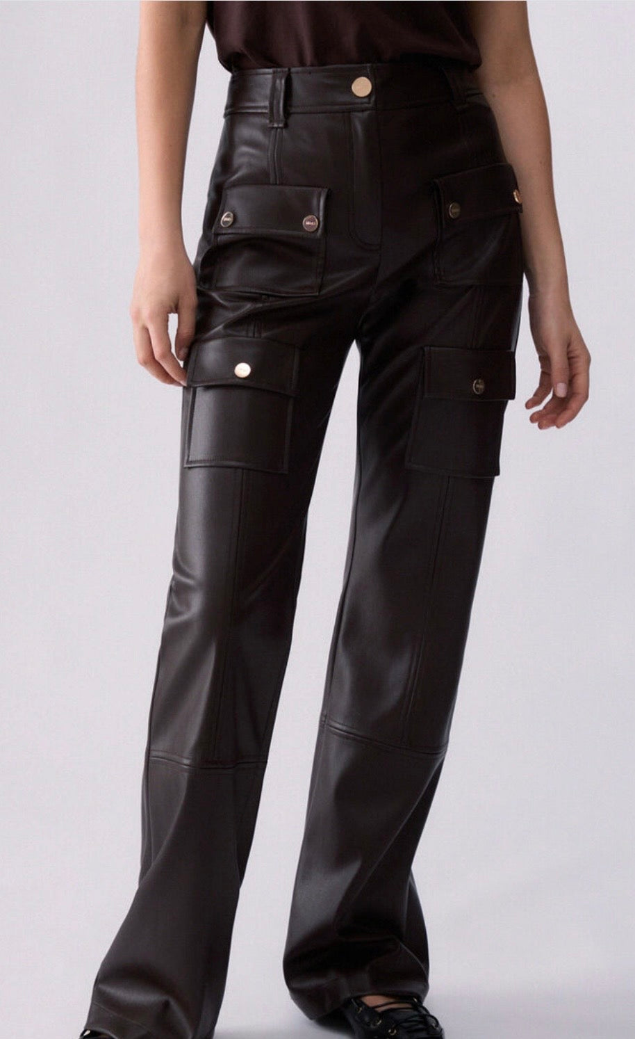 Pantalon en tissu enduit LIU.JO Moka