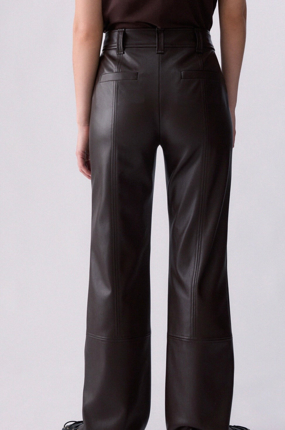 Pantalon en tissu enduit LIU.JO Moka