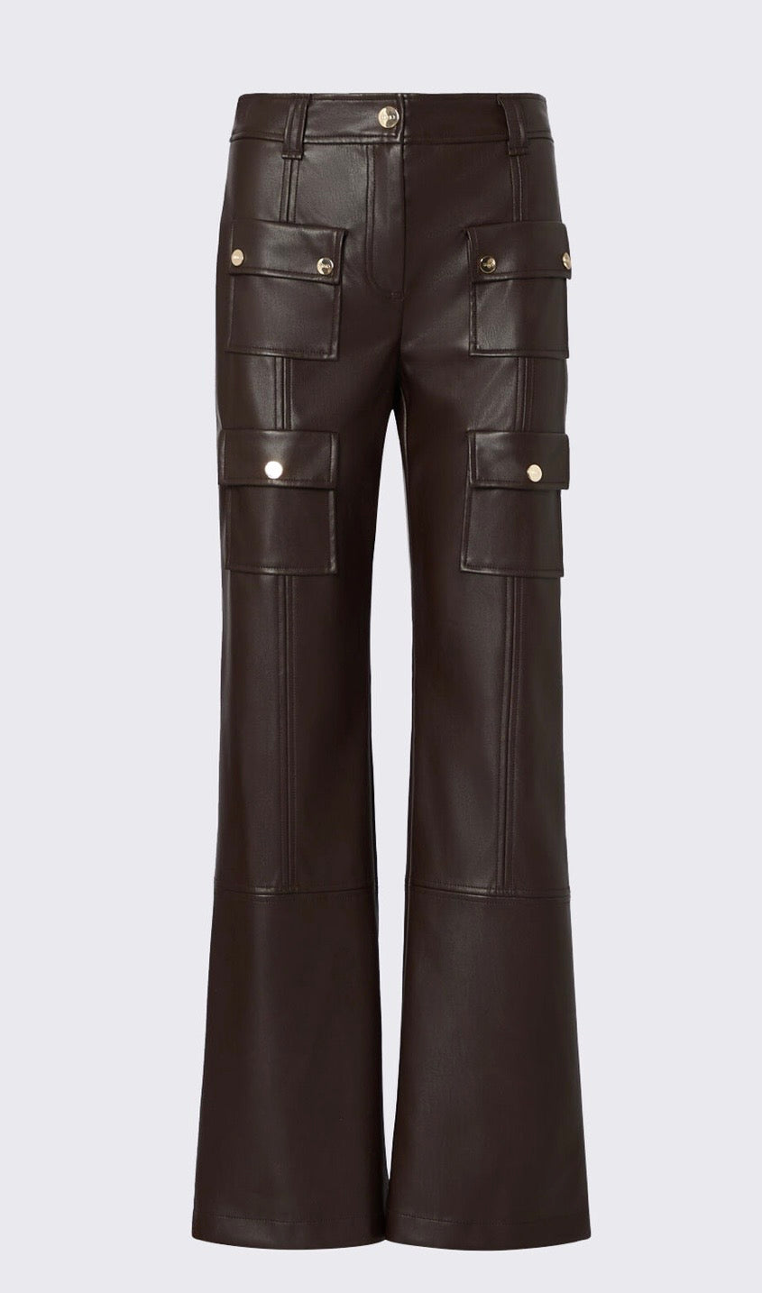 Pantalon en tissu enduit LIU.JO Moka